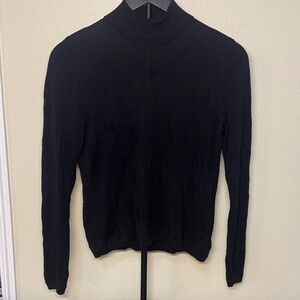 August Silk Knits Mock Neck Sweater | Women’s Medium | 70% Silk Blend | Black